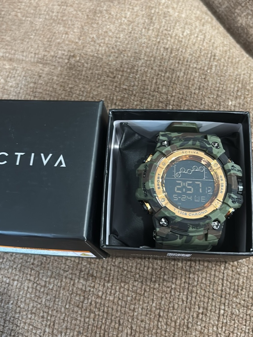 Invicta Camouflage Green and Gold Digital Sport Watch